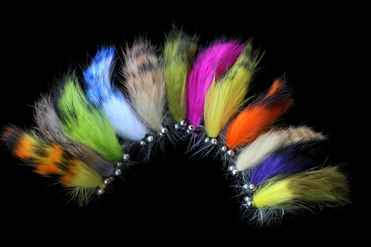 Tigofly 12-color weighted head zonker streamer set - size 6, 2.5 inches