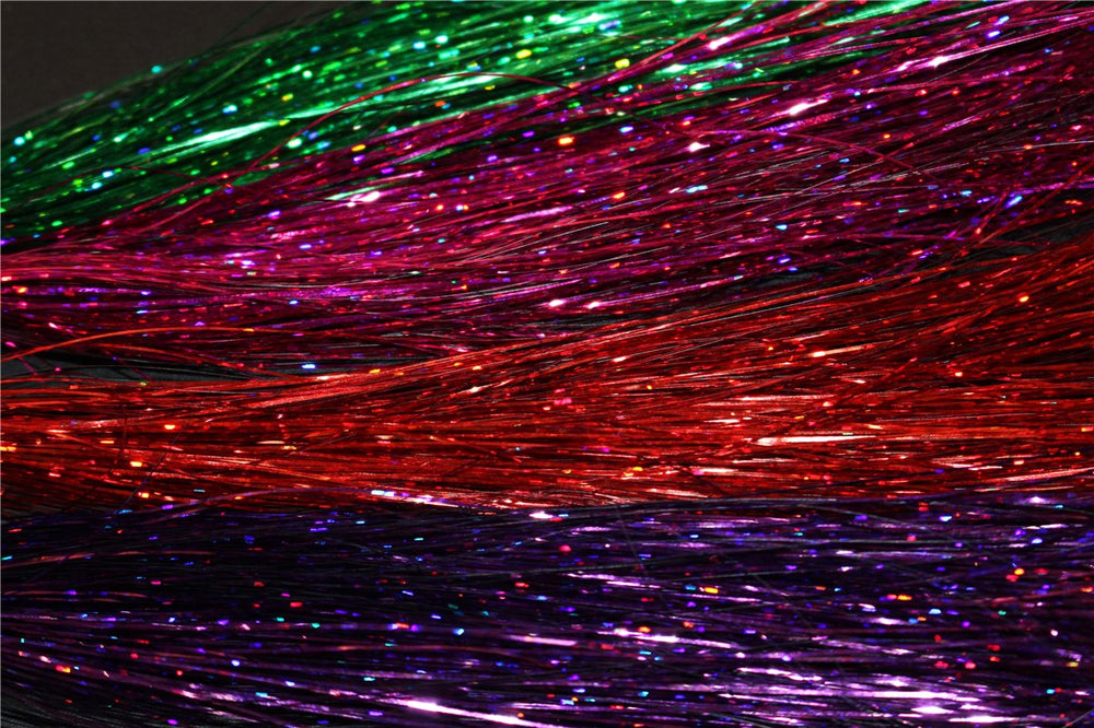 Tigofly 13-color holographic Flashabou tinsel bundle for fly tying