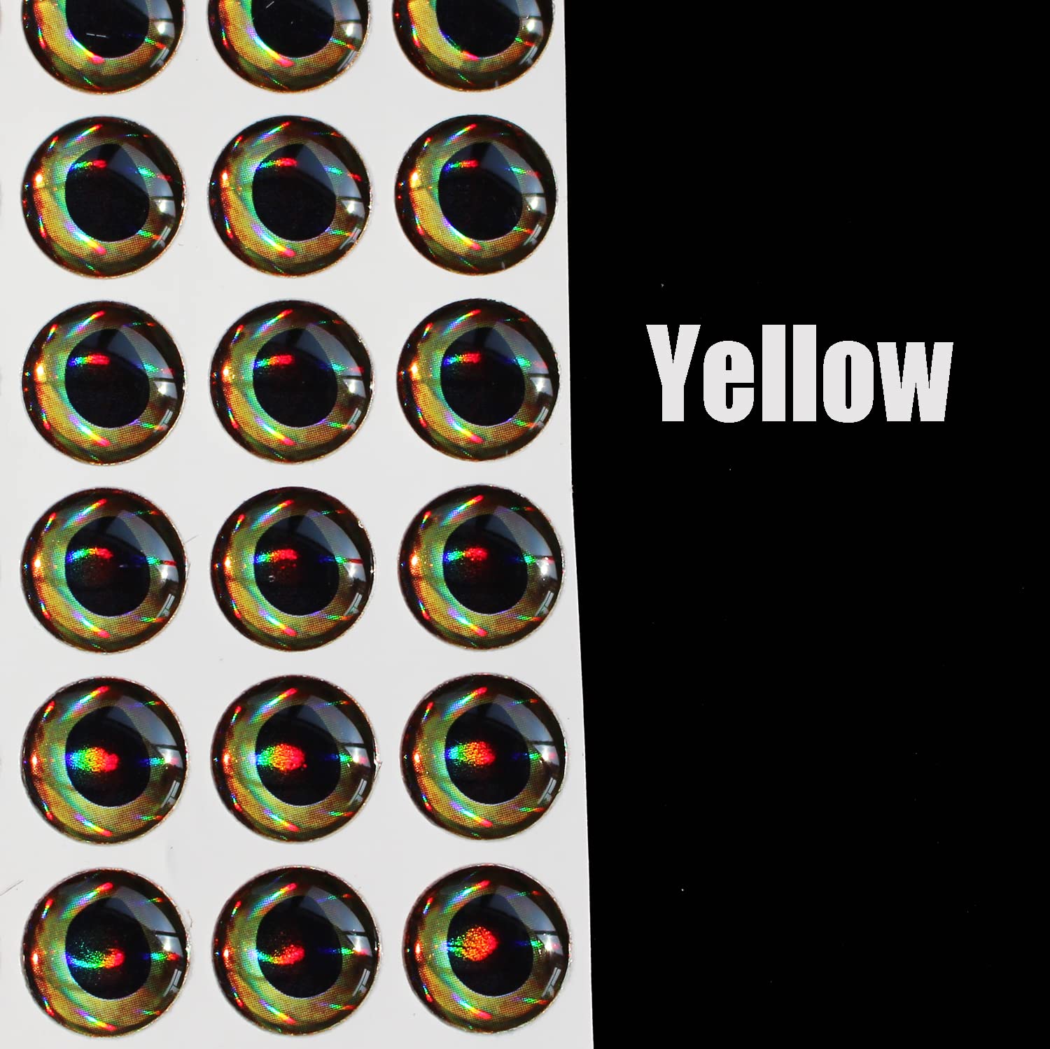 Close-up of Tigofly 4D sticky lure eyes in assorted colors