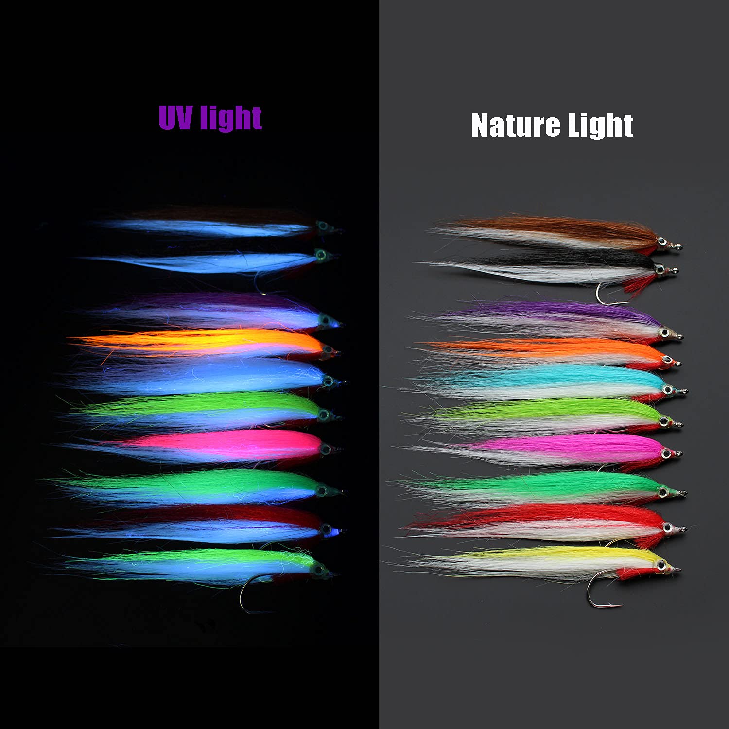 Tigofly UV color lure close-up showing brown and green tones