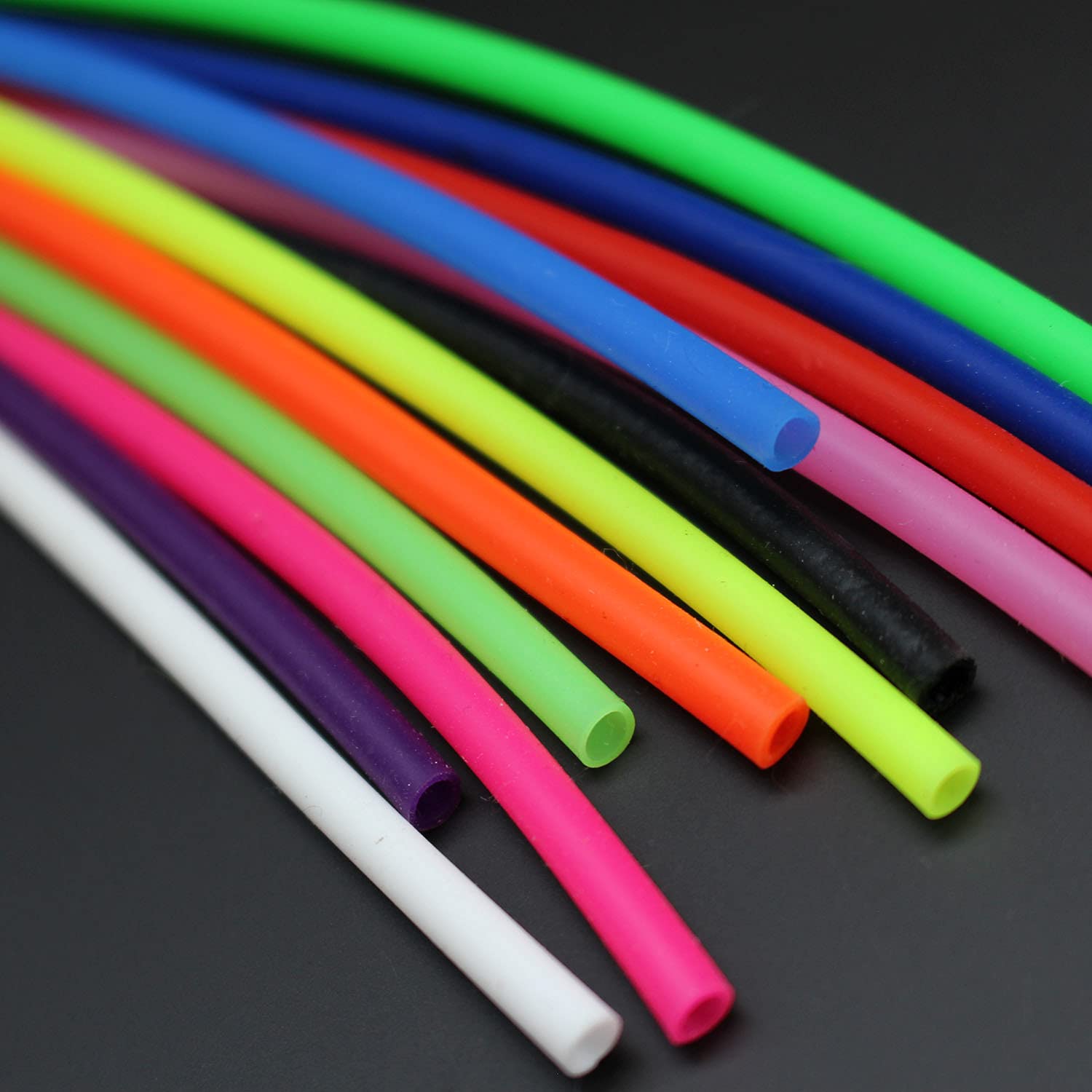 Tigofly UV silicone fly tying tubes set, 12 colors, 1/8 inch ID x 5/32 inch OD, 10 inch length