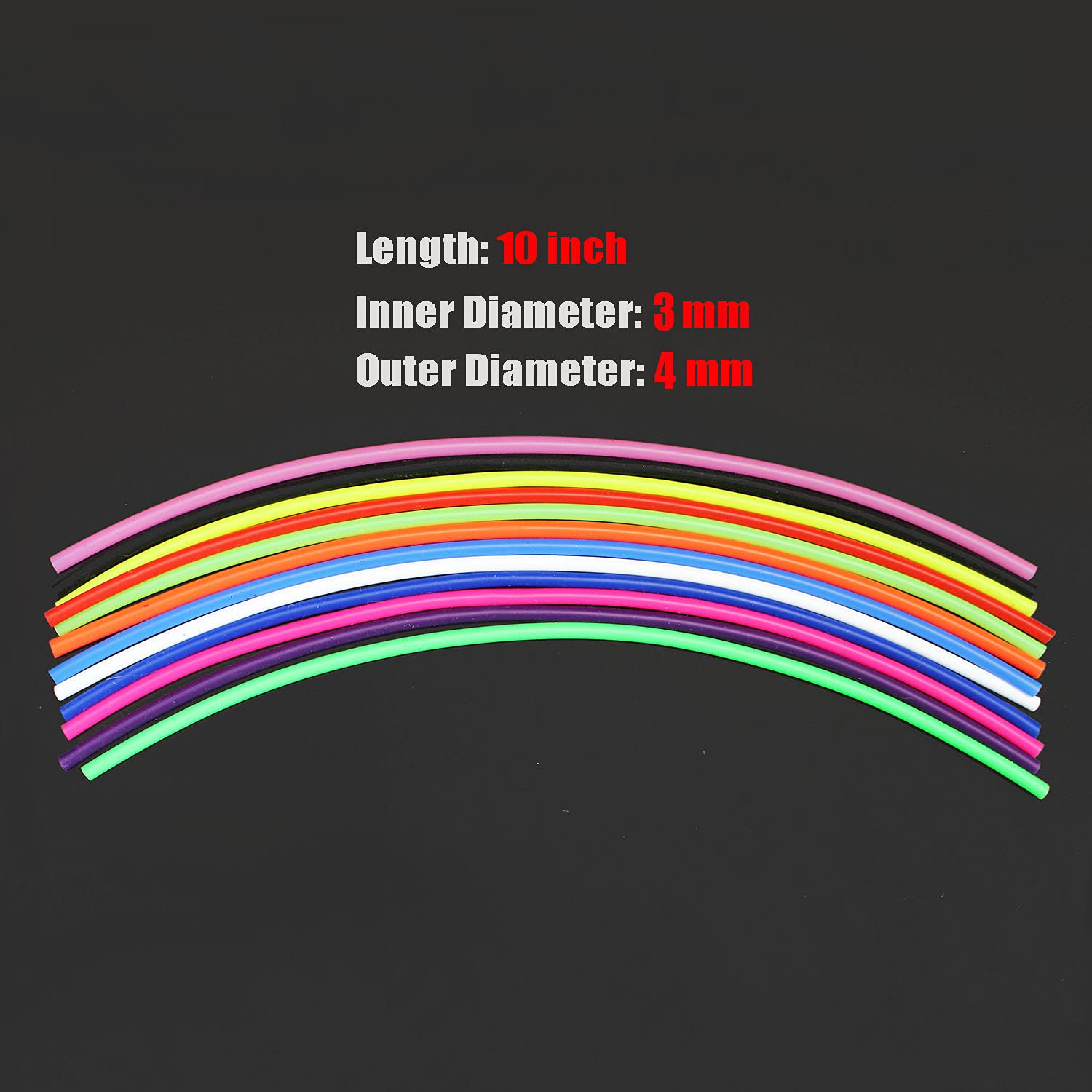 Assorted colors of UV silicone tubes for fly tying, 10 inch length