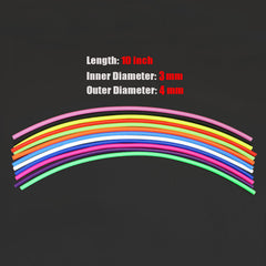 Assorted colors of UV silicone tubes for fly tying, 10 inch length