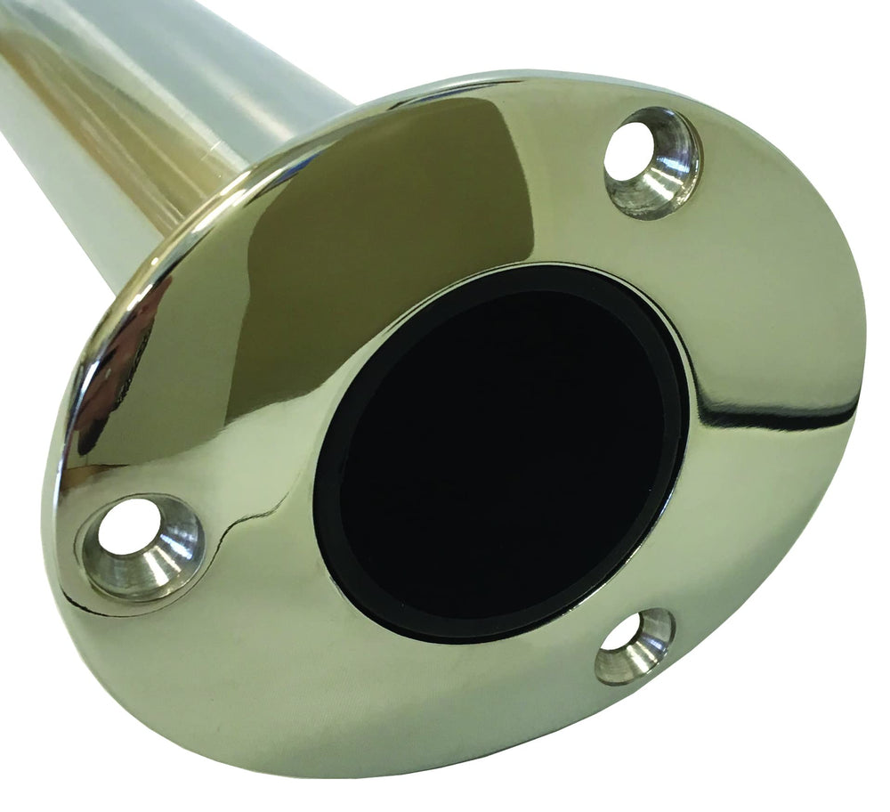 Tigress Economy flush-mounted rod holder in stainless steel for a clean boat appearance.