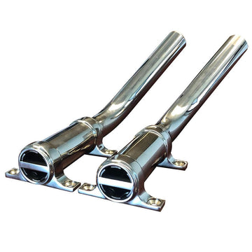 Tigress side-mount outrigger holder in 304 stainless steel for durable boat mounting and improved stability.