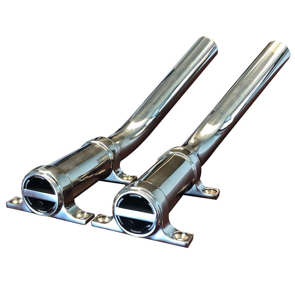 Tigress side-mount outrigger holder in 304 stainless steel for durable boat mounting and improved stability.
