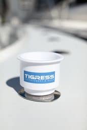Tigress cup holder secure-grip ensures stability for varied cup sizes during waves