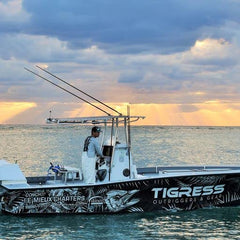 Tigress XD 316 stainless eyelets provide durable corrosion resistance on saltwater trips.