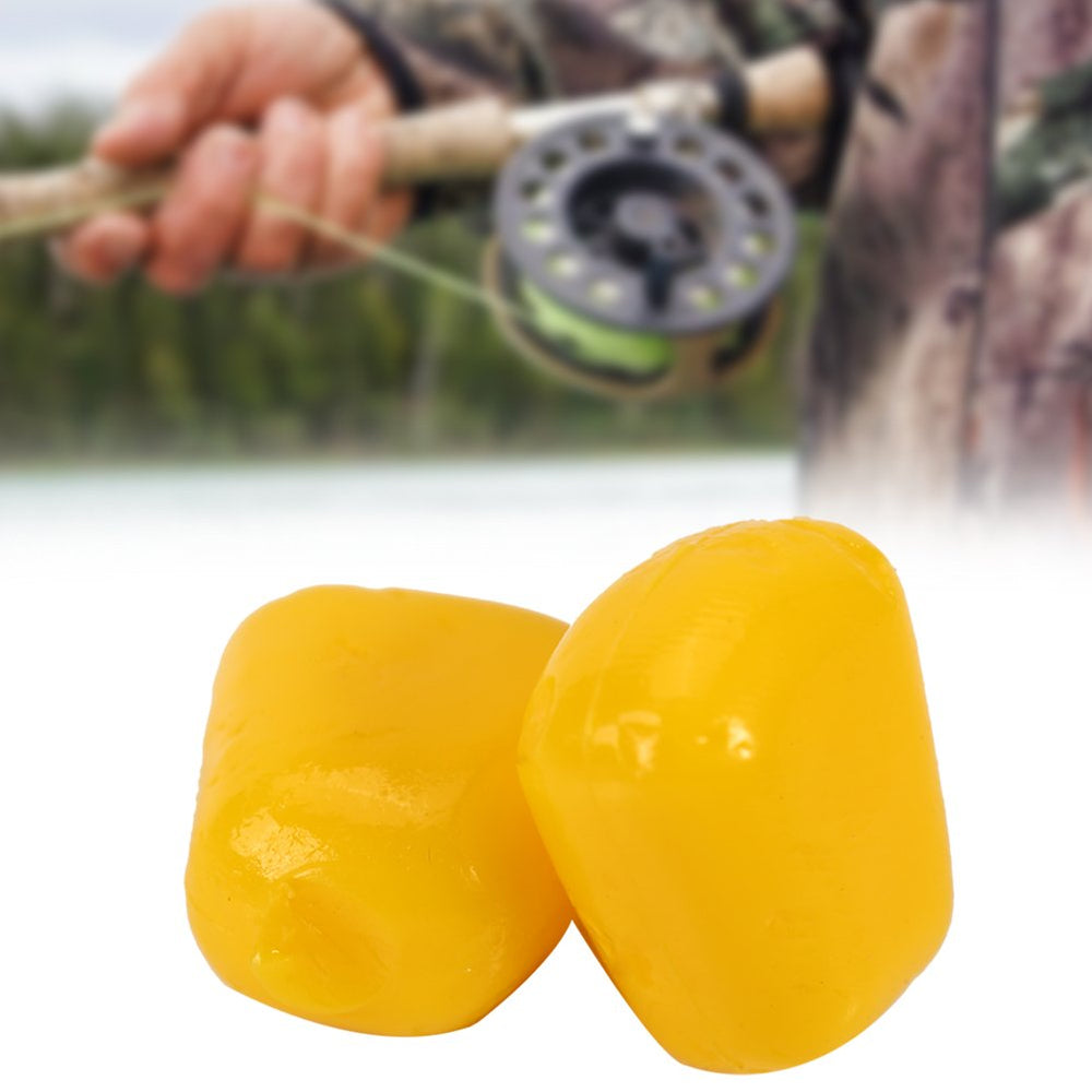 Tihebeyan artificial carp baits close up highlights vivid yellow color and flexible plastic material