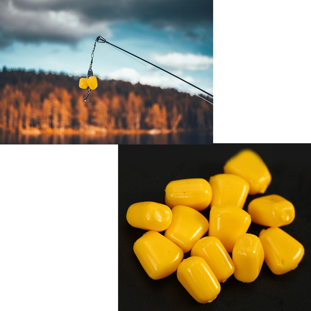 Tihebeyan corn bait on hook illustrates easy rigging and versatile use for freshwater setups
