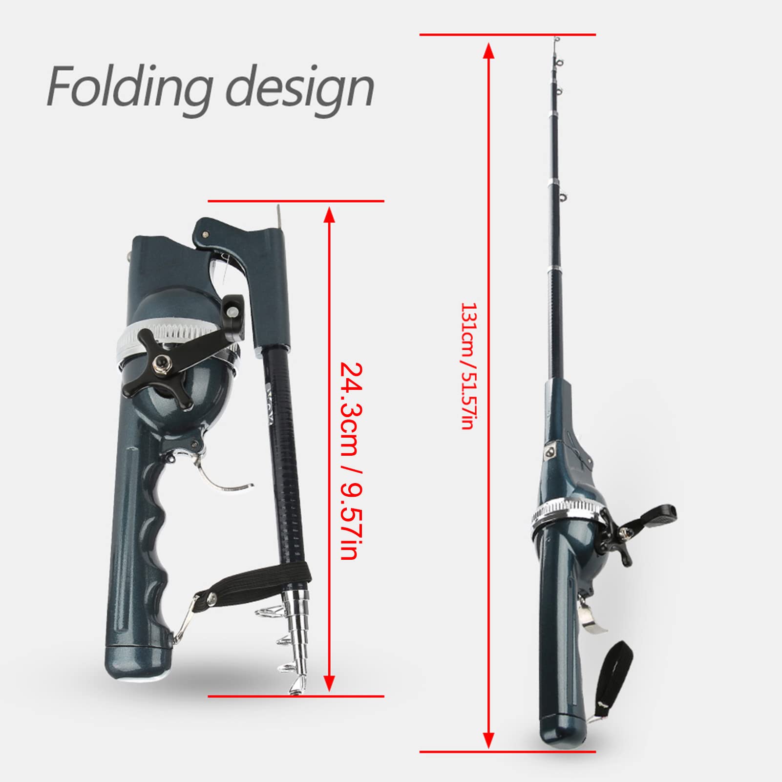 Tiiyee pocket rod folded compact, easy to pack for travel.