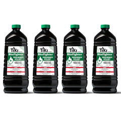 TIKI BiteFighter 100oz bottle front view for spill-free outdoor lighting.