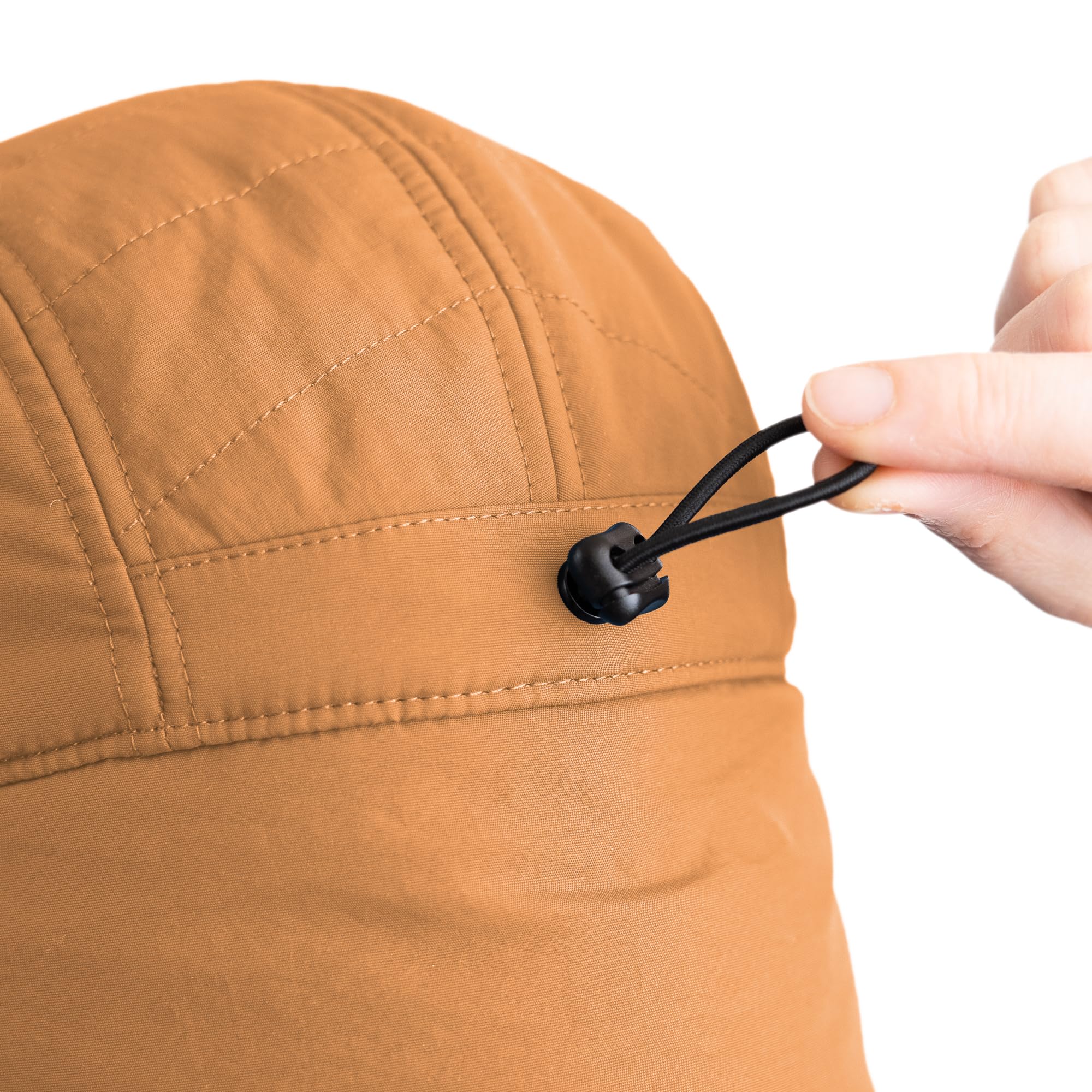 Tillak Tahoma Hat adjustable spring cord for a secure fit.