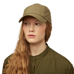 Tilley Airflo Cooling Cap olive side view shows ventilation and a secure fit.