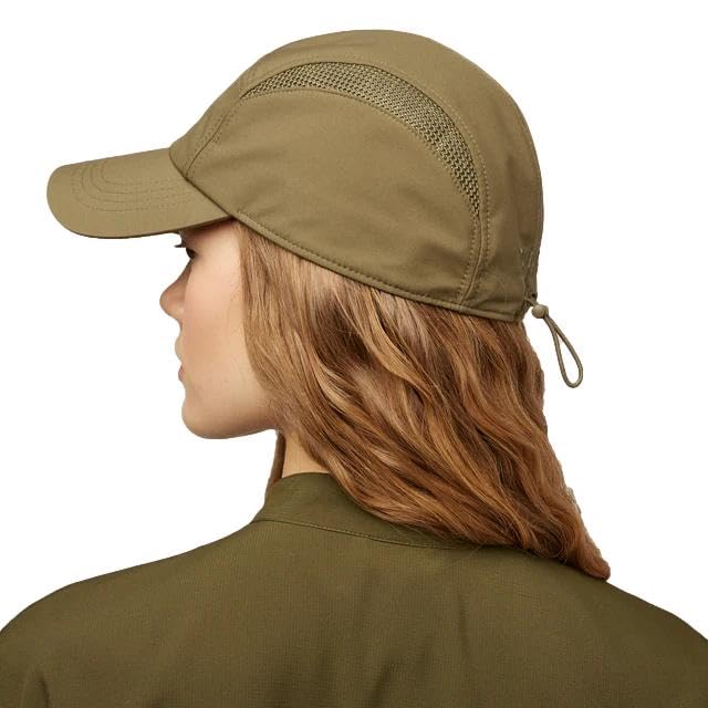 Tilley Airflo Cooling Cap olive top view highlights airy mesh and UPF protection.