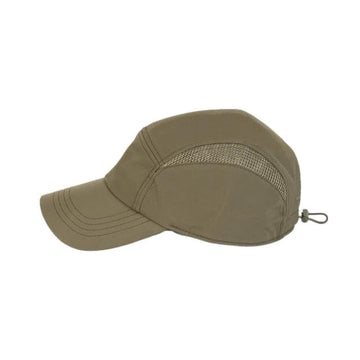Tilley Airflo Cooling Cap olive UPF50 label highlights sun protection.