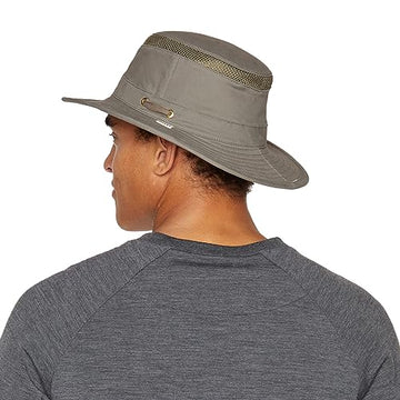 Tilley Airflo Organic Olive 6 7/8 closeup texture shows velvety hand of organic cotton