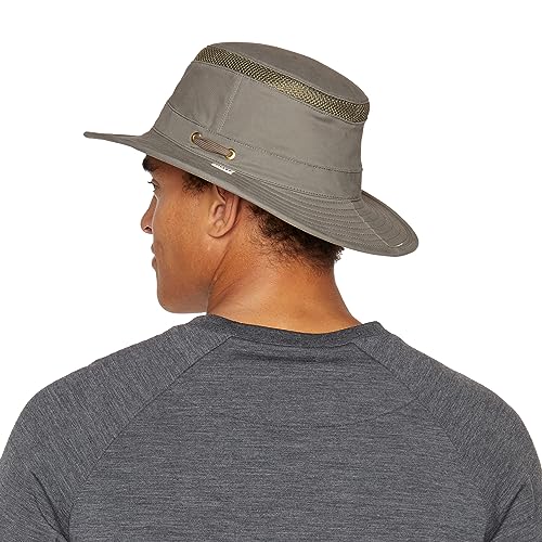 Tilley Airflo Organic Olive 6 7/8 closeup texture shows velvety hand of organic cotton