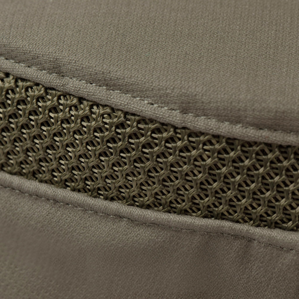 Tilley Airflo Organic Olive 6 7/8 water-repellent detail close-up supports dry wear