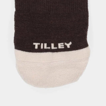 Tilley Landscape Sock Medium Hickory merino wool blend delivers warmth and breathability.