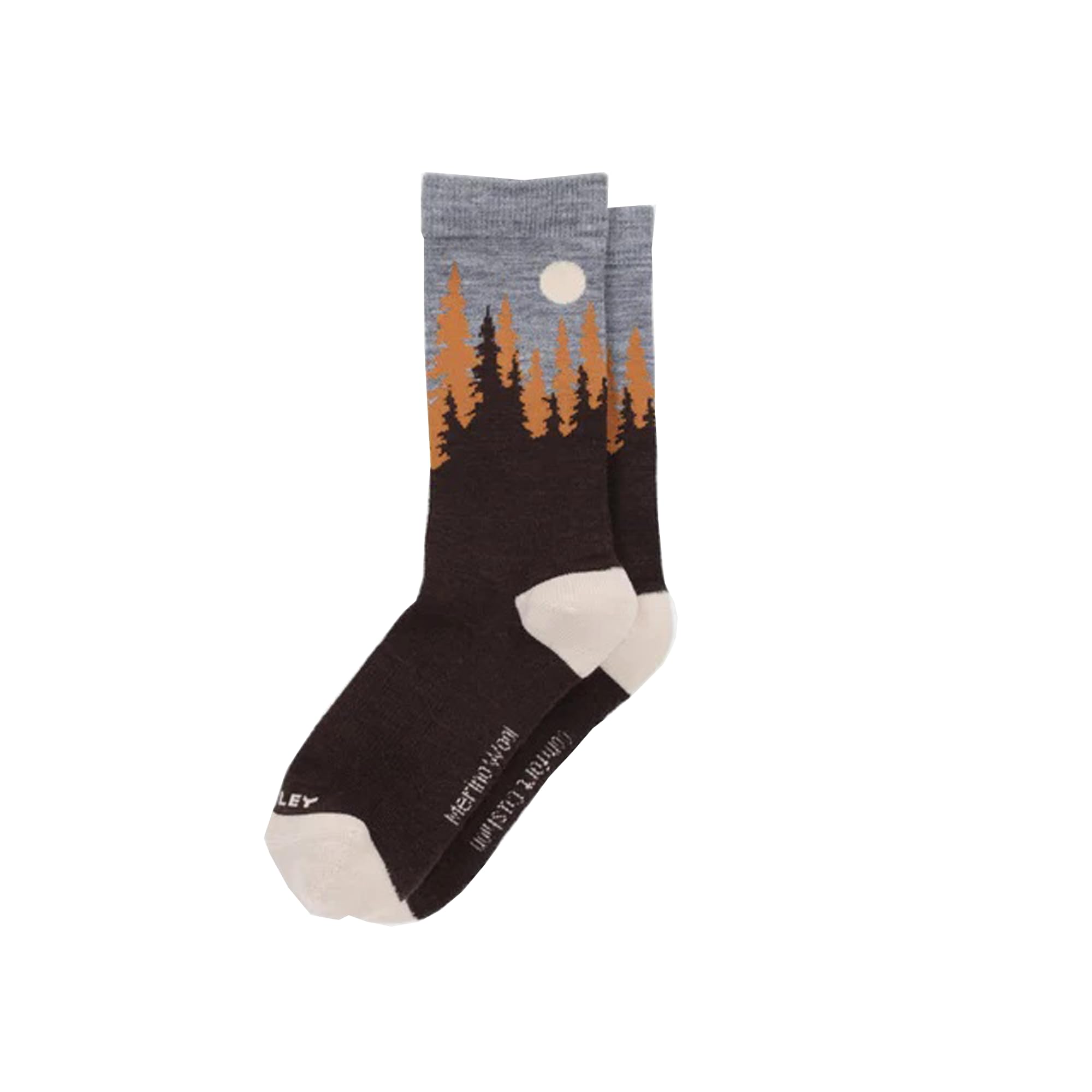 Tilley Landscape Sock Medium Hickory top view shows durable knit for daily comfort.