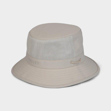 Tilley Standard LTM1 Airflo Bucket Hat side view — breathable mesh for comfort.