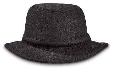 Tilley TTW2 Tec Wool Hat charcoal front view, warm and stylish.