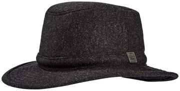 Tilley TTW2 Tec Wool Hat charcoal side view highlights profile and comfort.