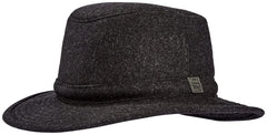 Tilley TTW2 Tec Wool Hat charcoal side view highlights profile and comfort.