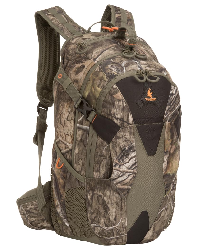 Timber Hawk Big Basin Daypack front view with Quiet Cloth, ideal for discreet gear transport during hunts.