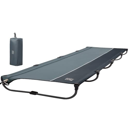 Timber Ridge 20s quick-set-up cot frame open for instant camp sleep comfort.