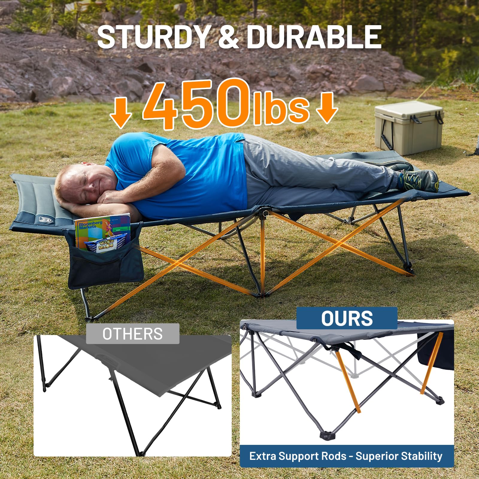Timber Ridge 600D polyester fabric resists wear for long-term use.