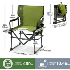 TIMBER RIDGE aluminum directors chair folded compact for effortless transport.