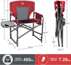 TIMBER RIDGE aluminum frame chair supports up to 400 lbs for rugged outdoor use.