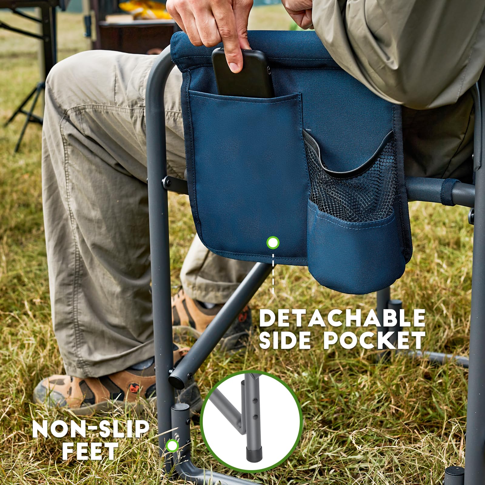TIMBER RIDGE chair emphasizes durable aluminum frame construction.