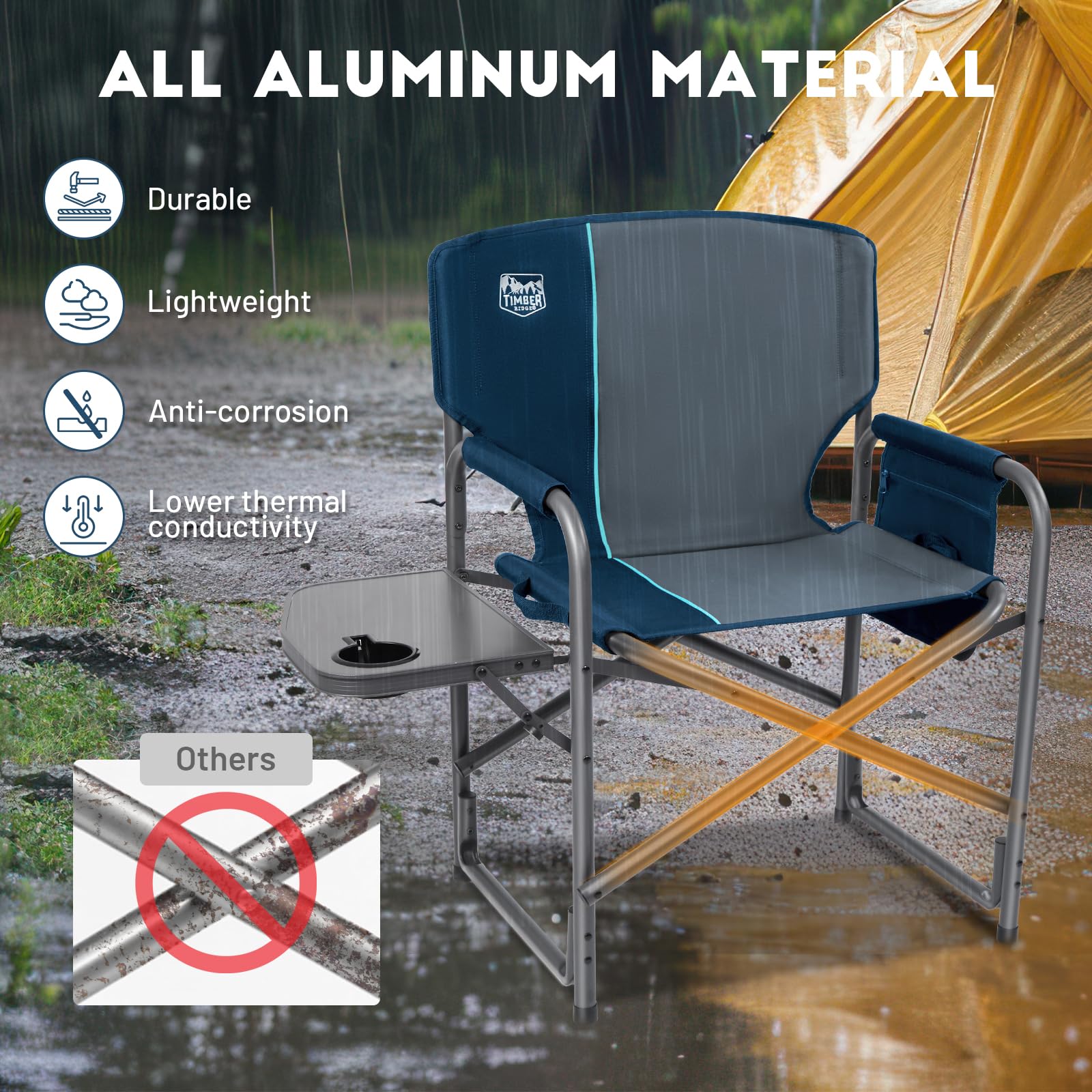 TIMBER RIDGE chair folded in carry bag for easy transport and storage.
