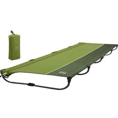 TIMBER RIDGE camping cot setup in seconds with lightweight aluminum frame for travelers.