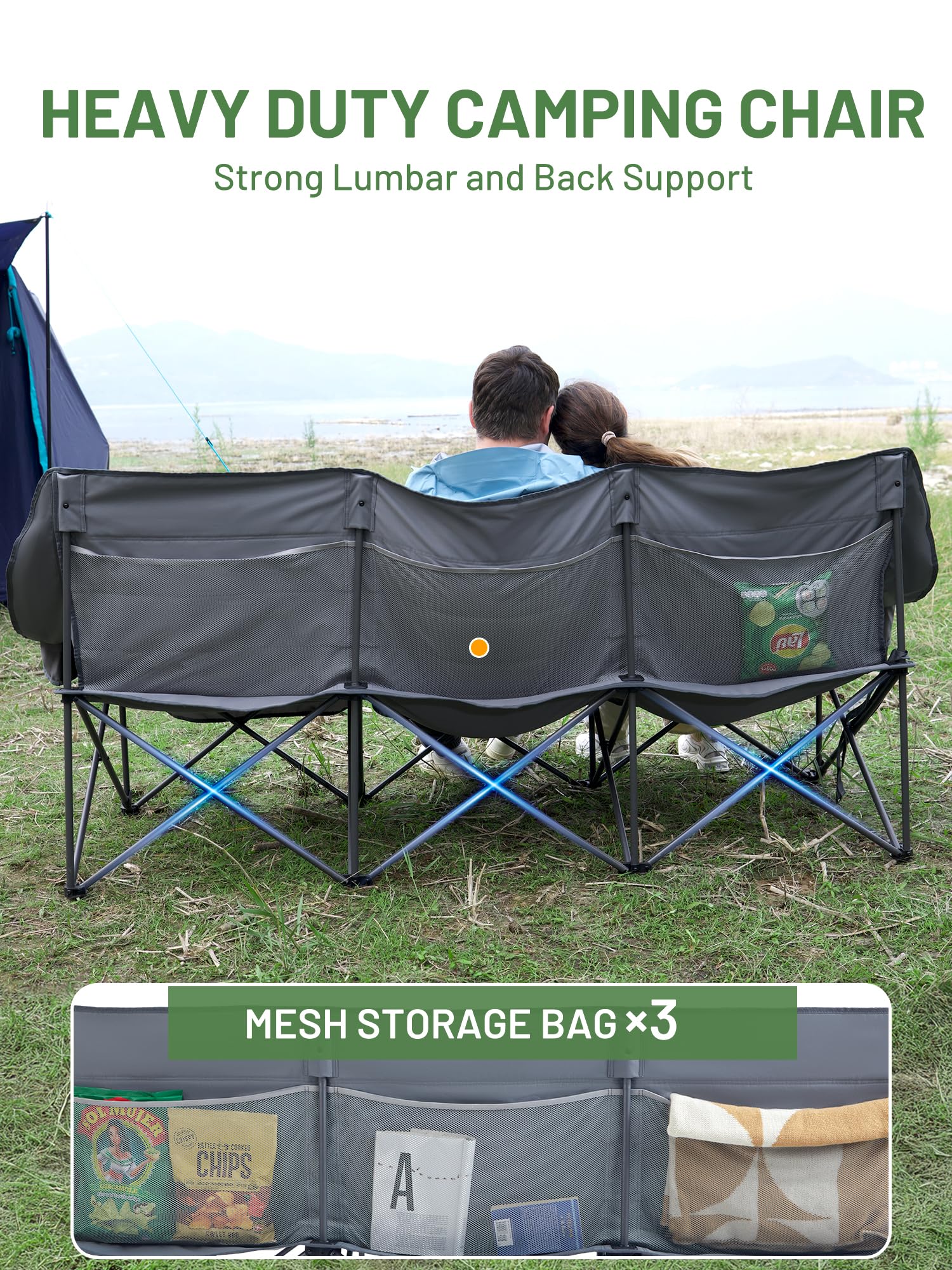 TIMBER RIDGE campsite scene shows family-friendly comfort for groups.