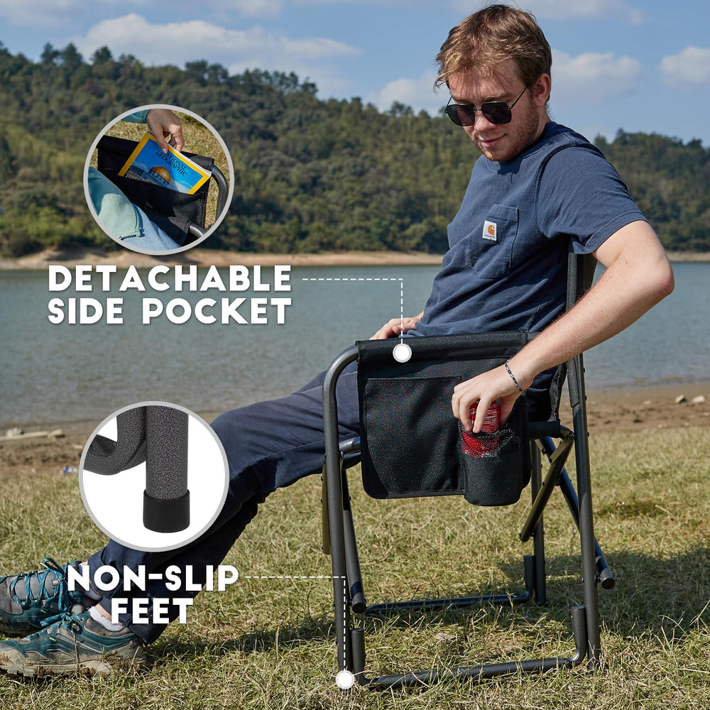 TIMBER RIDGE chair demonstrates 400 lbs capacity for durable outdoor seating.
