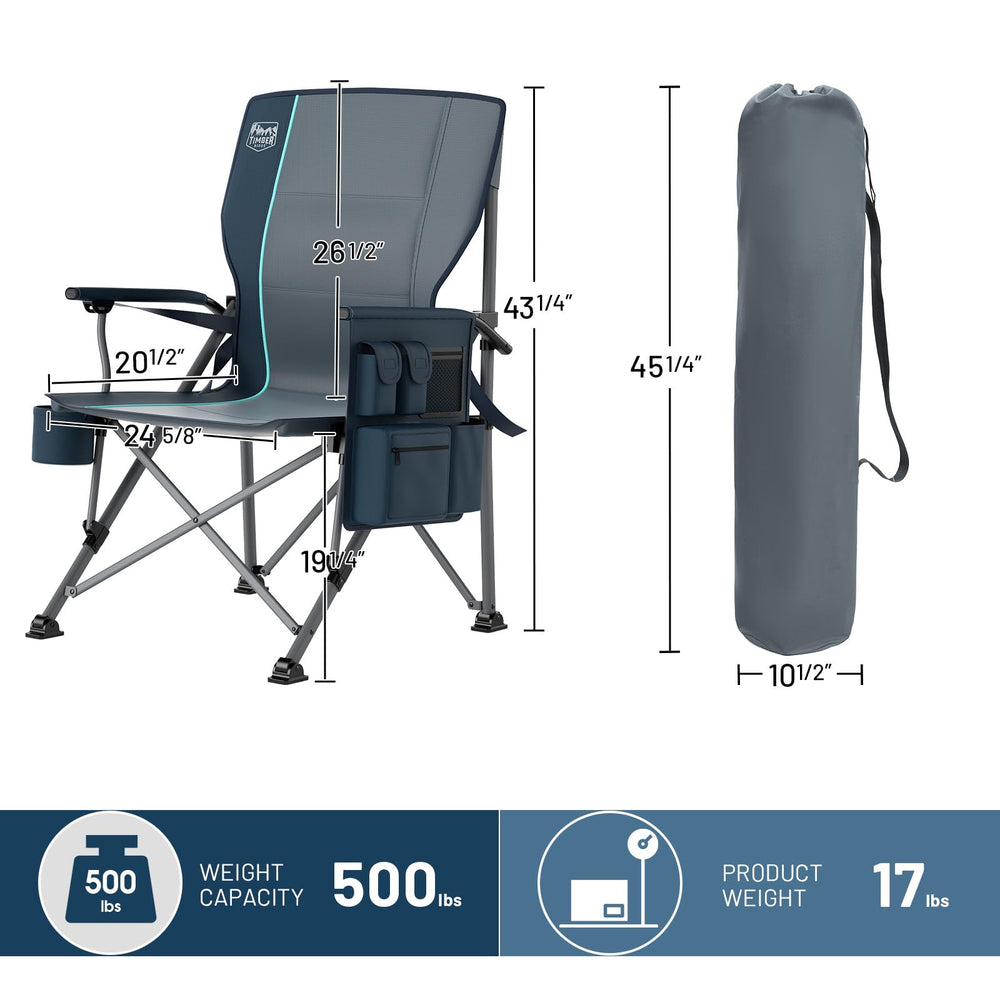 TIMBER RIDGE 500 lb capacity chair frame provides rugged stability for heavy use.