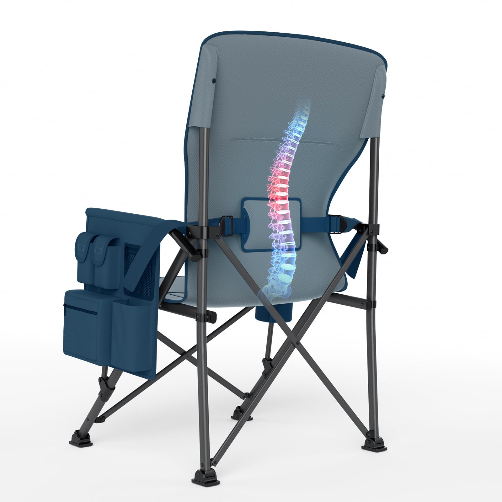 TIMBER RIDGE blue outdoor chair pairs well with campsites and picnics.