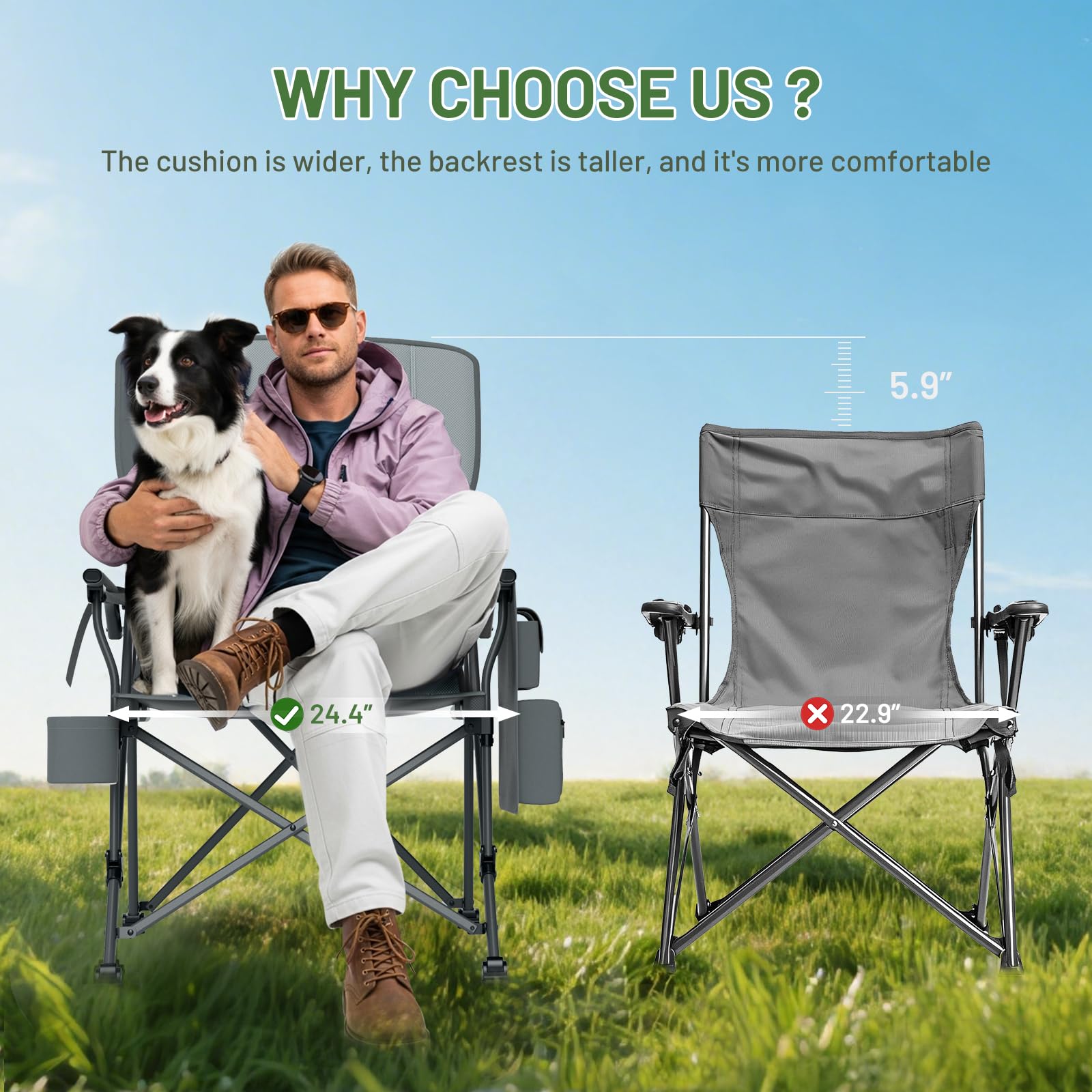 Timber Ridge cooler pocket keeps beverages cold at the campsite.