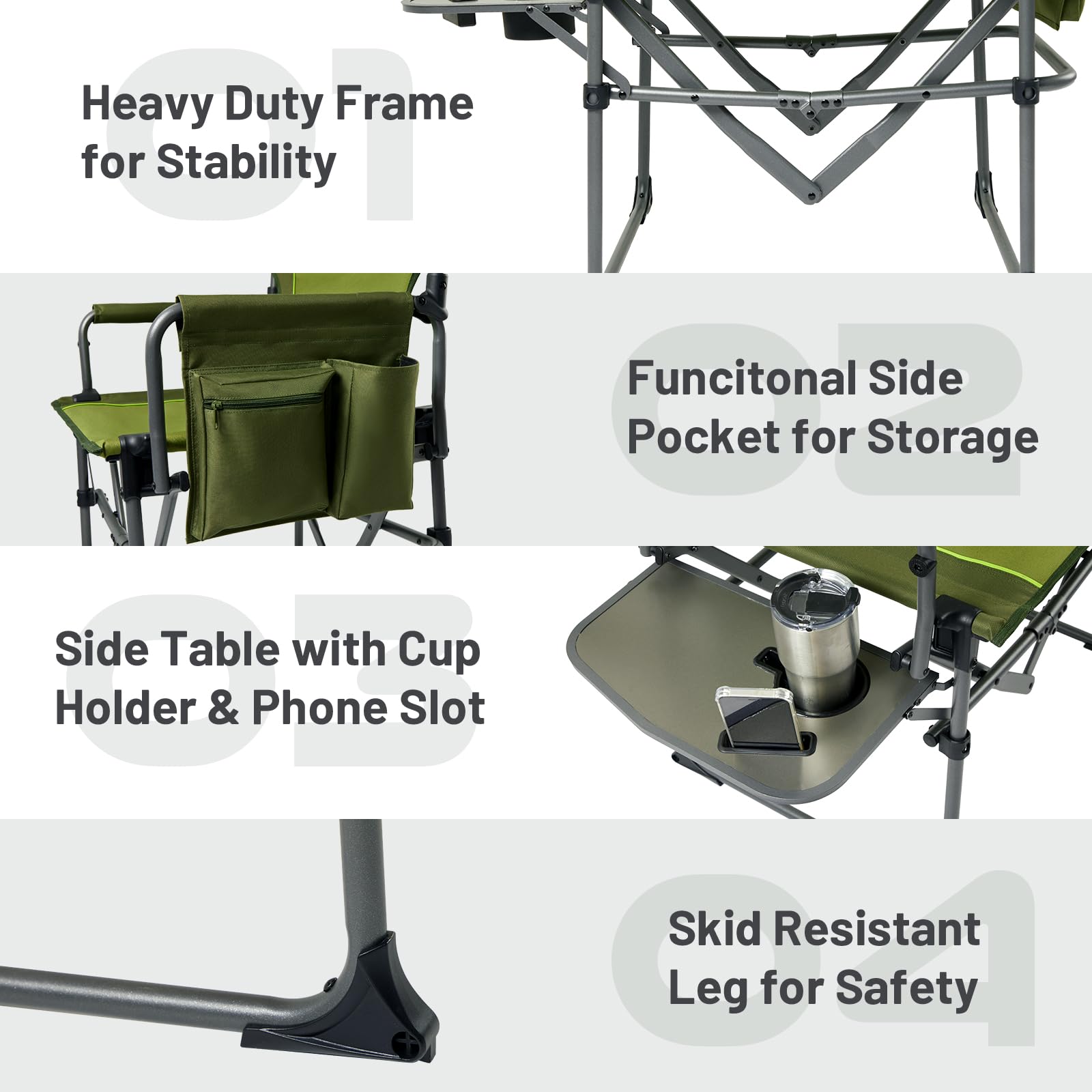 TIMBER RIDGE chair folded compactly fits in trunks or bags.