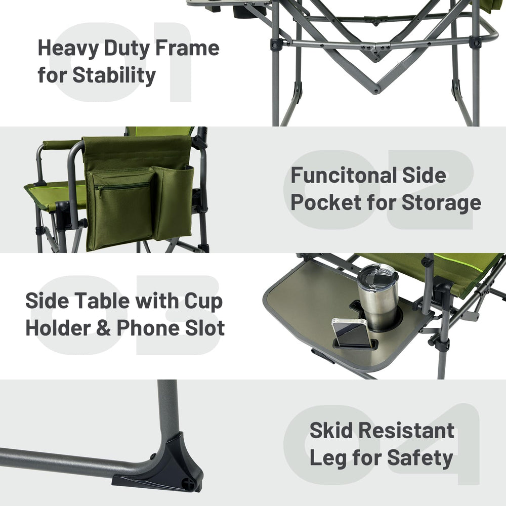TIMBER RIDGE chair folded compactly fits in trunks or bags.