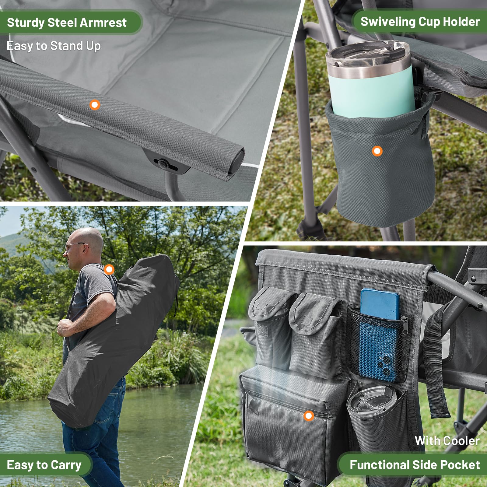 Timber Ridge durable steel frame ensures long-lasting outdoor use.