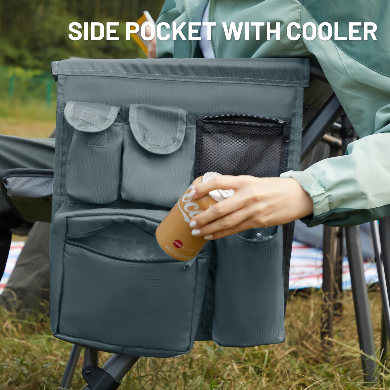 TIMBER RIDGE chair packaged for storage shows convenient outdoor-ready design.