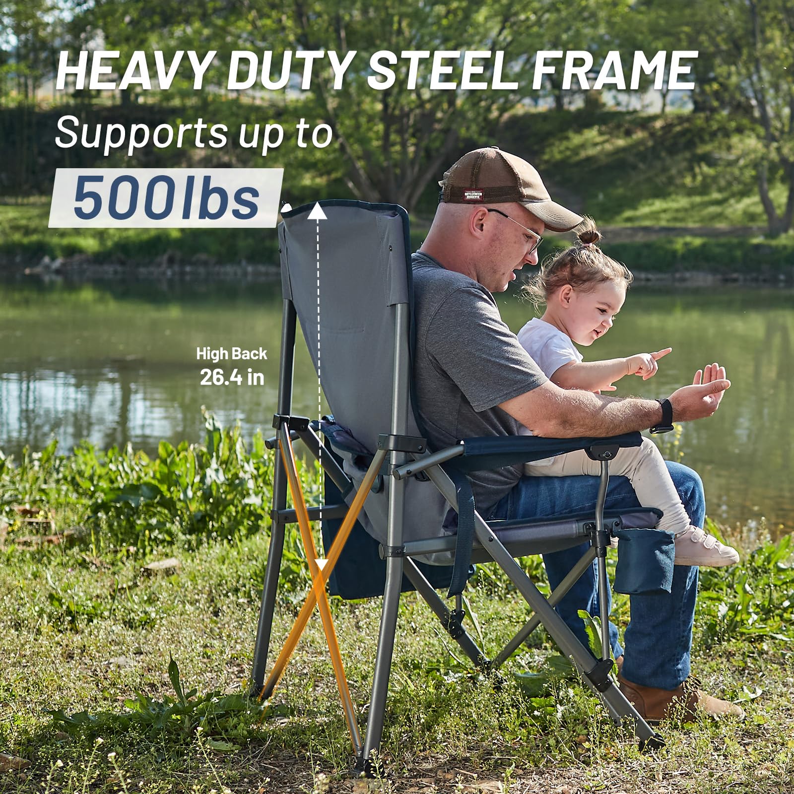 TIMBER RIDGE wide-seat design offers generous space for relaxed seating.