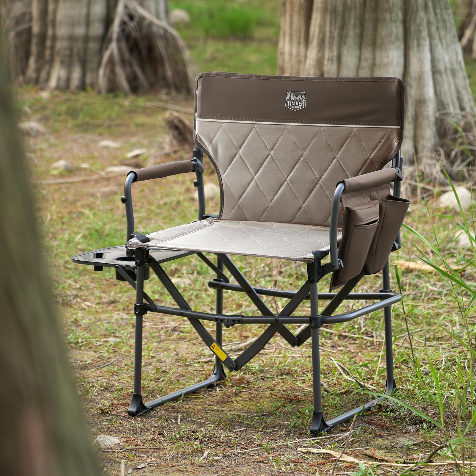 TIMBER RIDGE Director's Chair rust-resistant frame at a beach setting