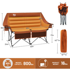 Folded Timber Ridge chair for easy transport and compact storage