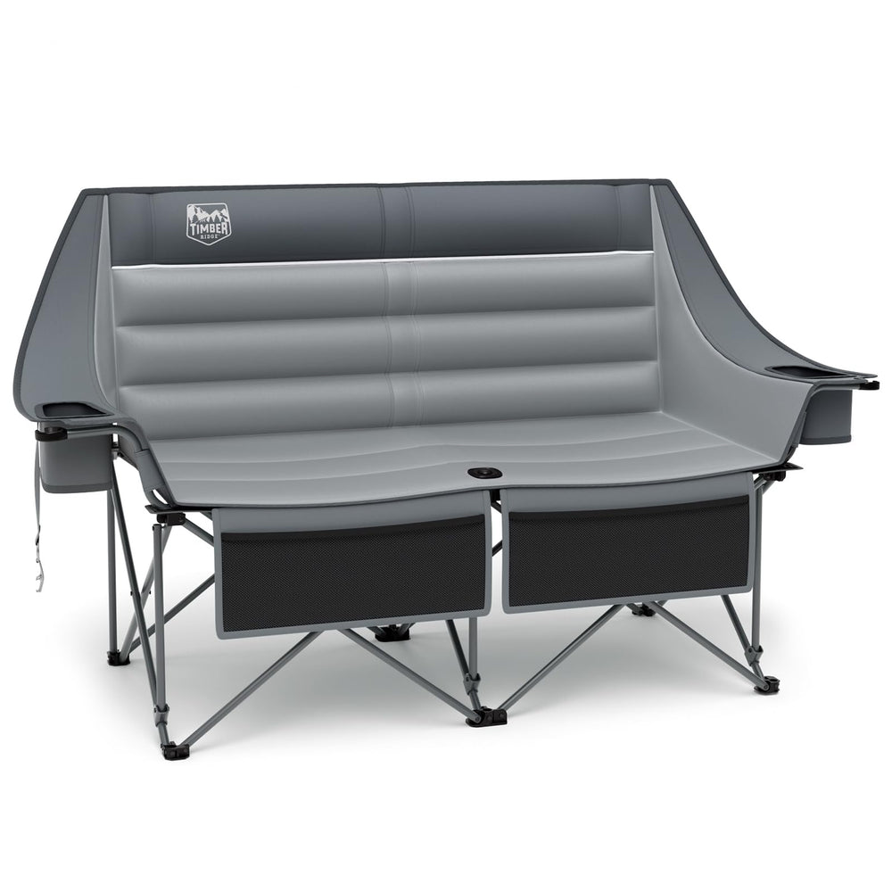 Timber Ridge Double Camping Chair front view with expansive seating for groups